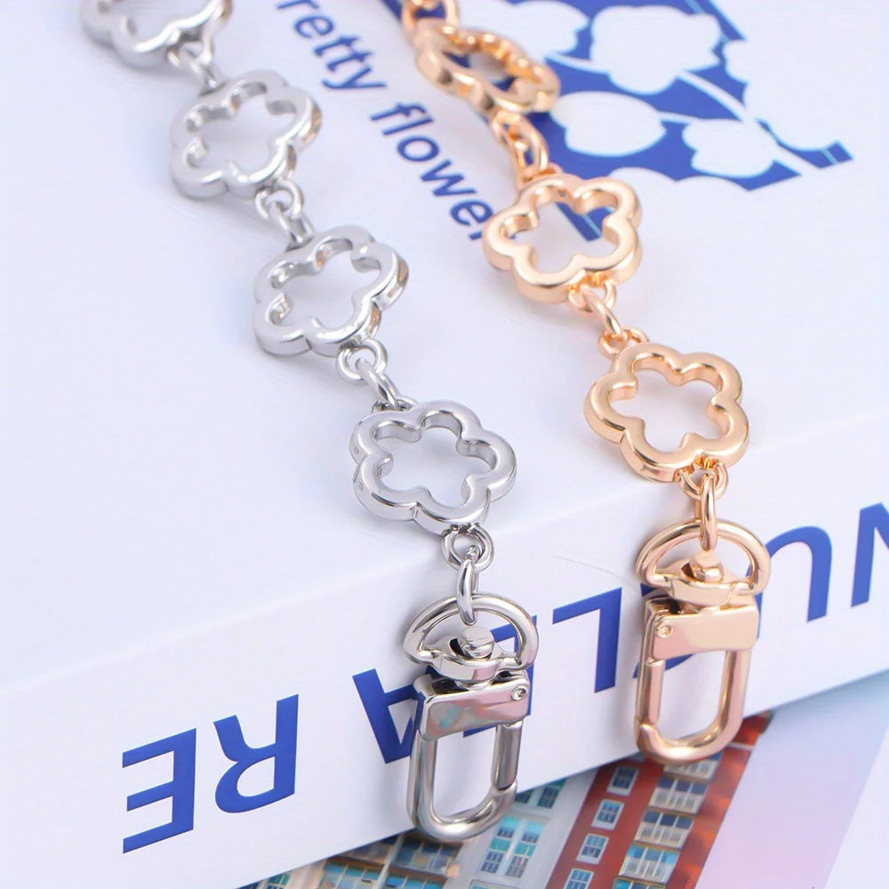 Enamel Flower Bag Chain | Silver or Gold Tone