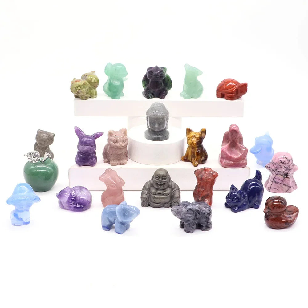 Mini Carved Figurine Collection | Assorted Materials • 1–20 Pieces
