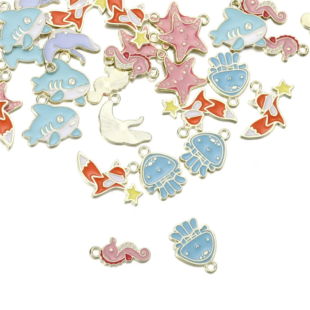 Mixed Colorful Enamel Charms – 10pcs DIY Bracelet & Necklace Pendants