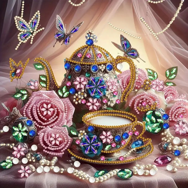 Butterfly Diamond Painting Kit – Special Shape 5D Diamond Art for Adults & Beginners | 30x30cm