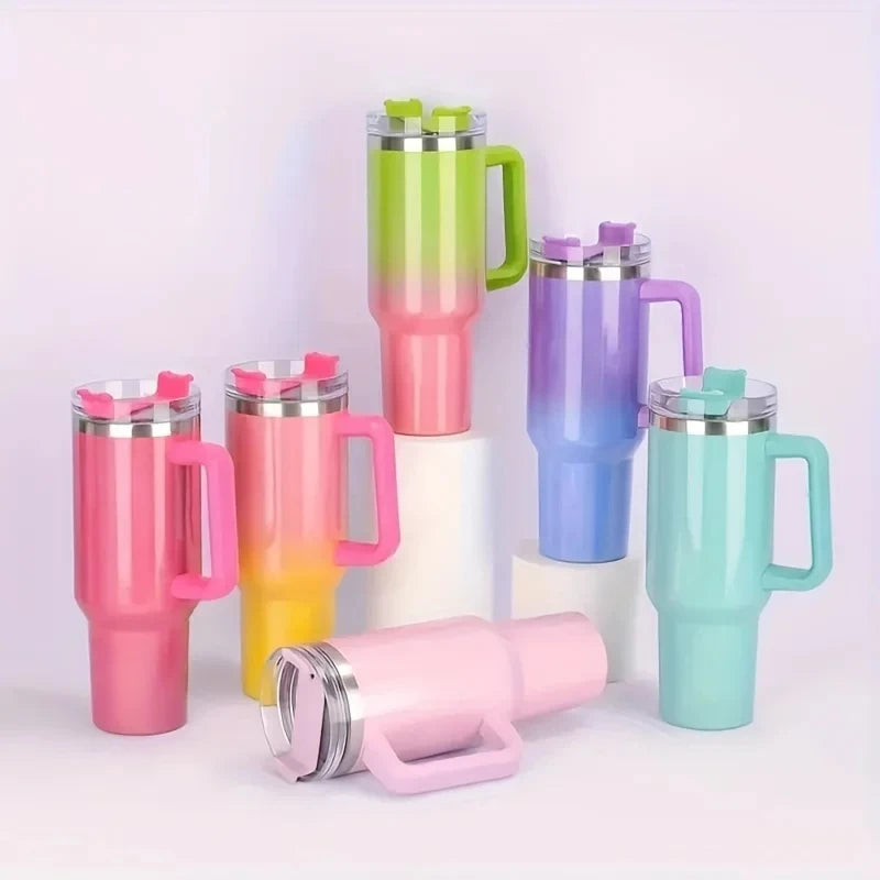 Iridescent Shimmer Tumbler with Handle & Straw | 40 oz
