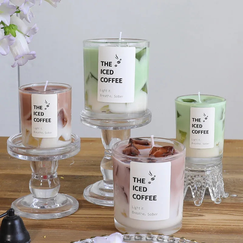 Coffee Cup Jelly Wax Candle | Smoke-Free Aromatherapy Candle (Matcha & Welcome Café)