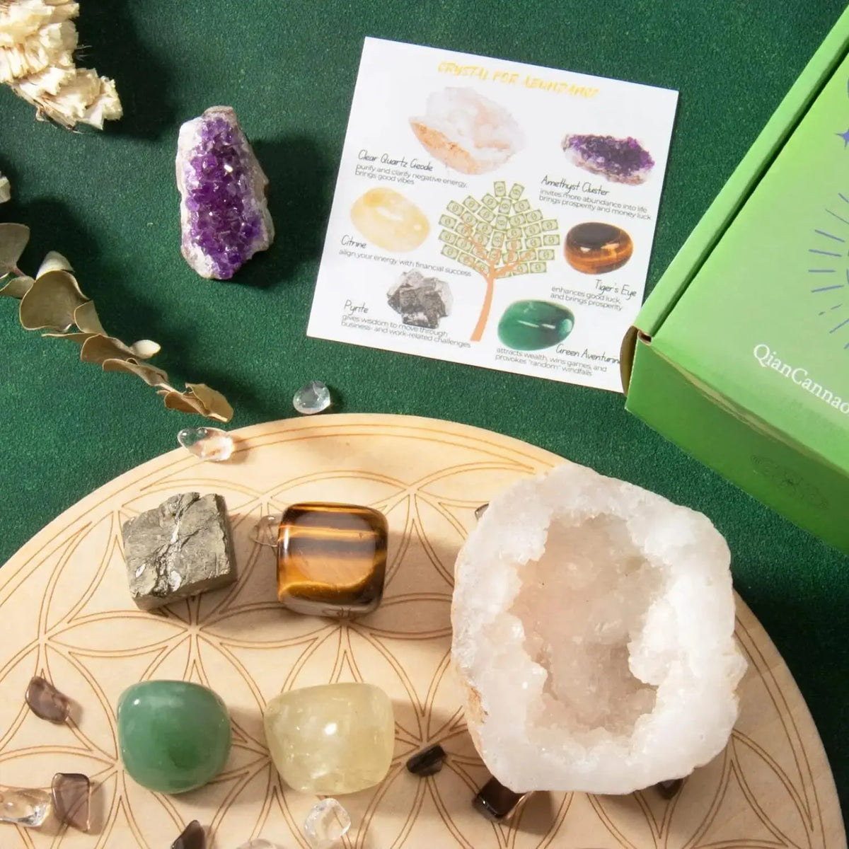 Crystal Healing Stone Gift Set | Abundance & Prosperity Gemstone Kit