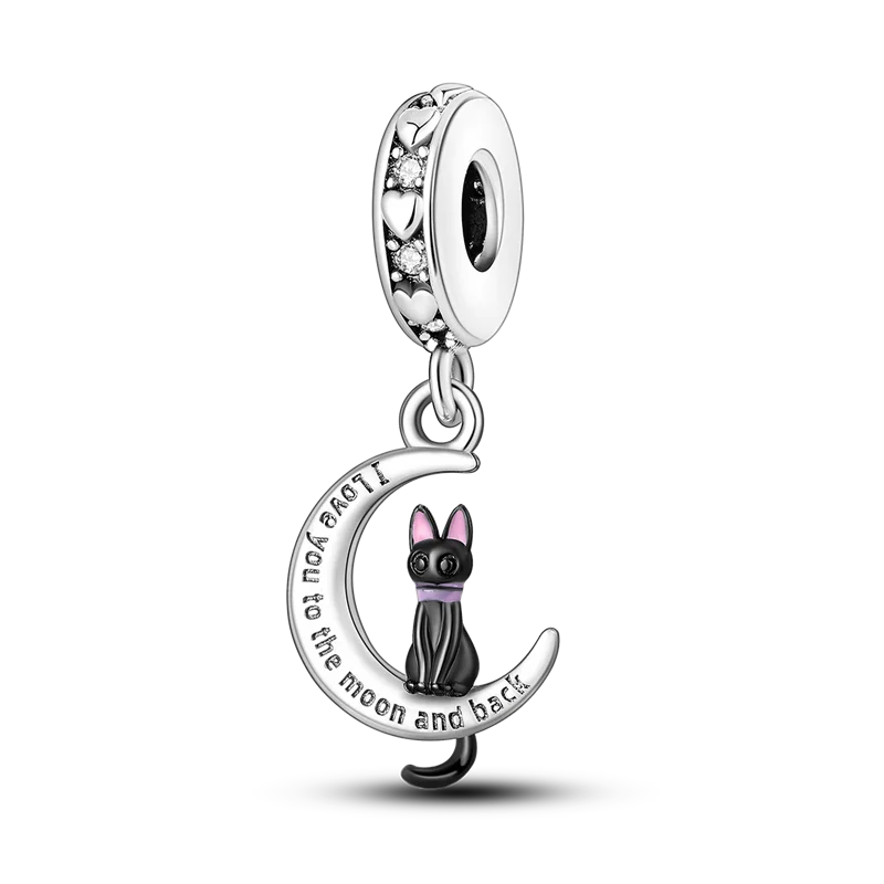 925 Sterling Silver Animal & Floral Charms for Bracelets – Cat, Sunflower & More