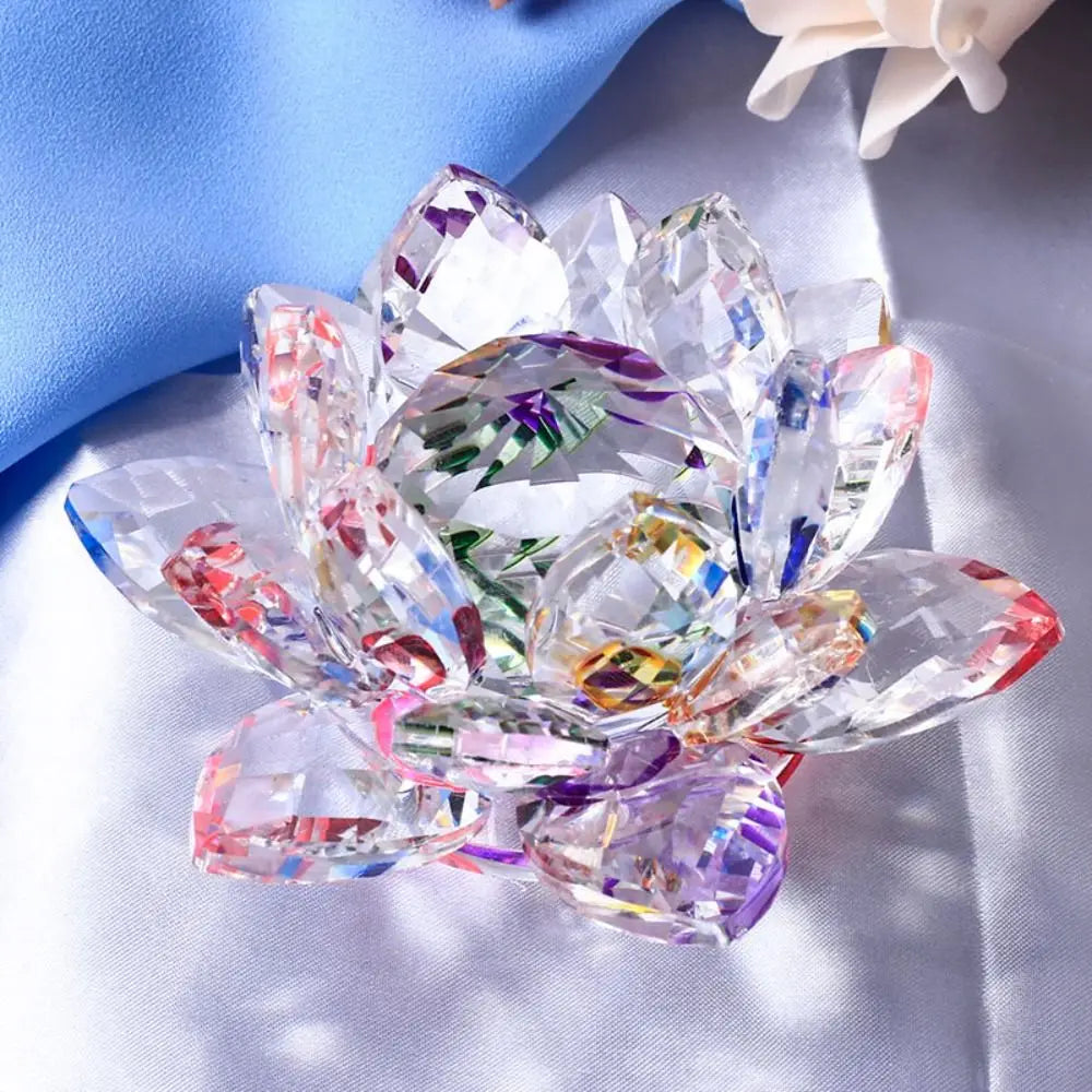 Crystal Lotus Flower Figurine — Healing Energy Home Decor & Gift