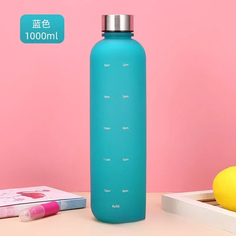1L Time-Marker Water Bottle | Matte & Two-Tone Colors