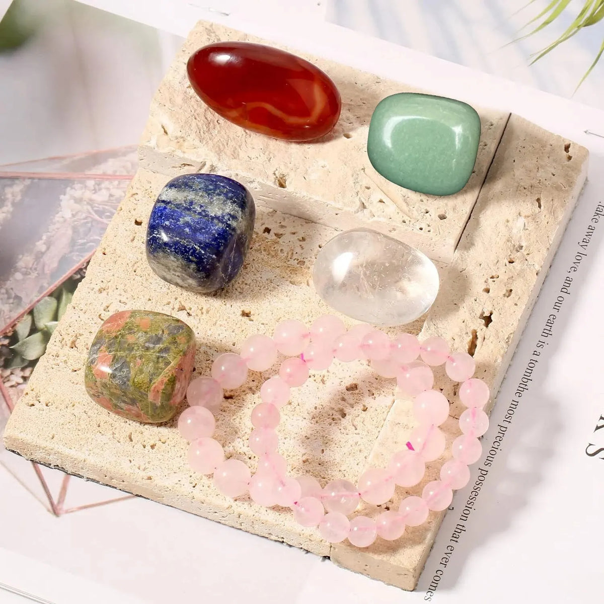 Crystal Healing Stone Gift Set | Abundance & Prosperity Gemstone Kit