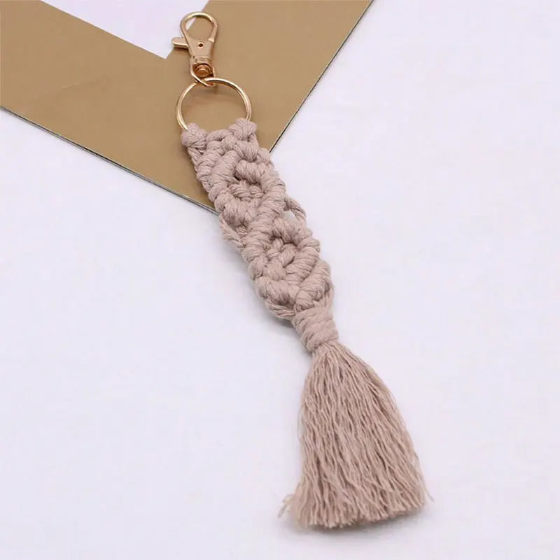 Boho Handmade Rope Braided Keychain | Bag Charm & Phone Lanyard Gift