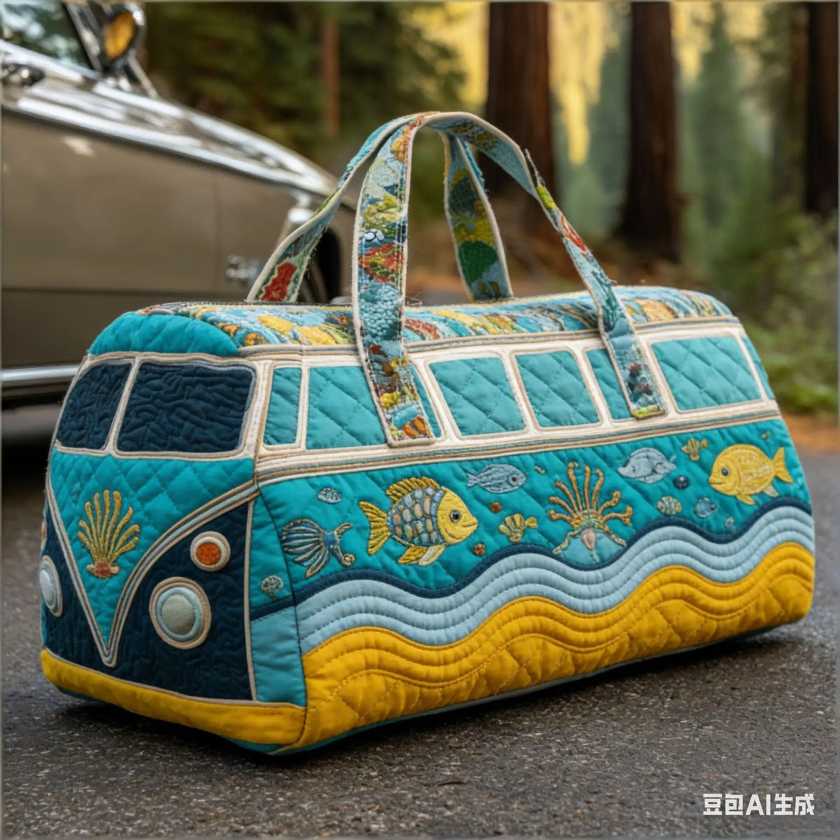 3D Quilted Travel Bag | Boho Print Handbag & Tote