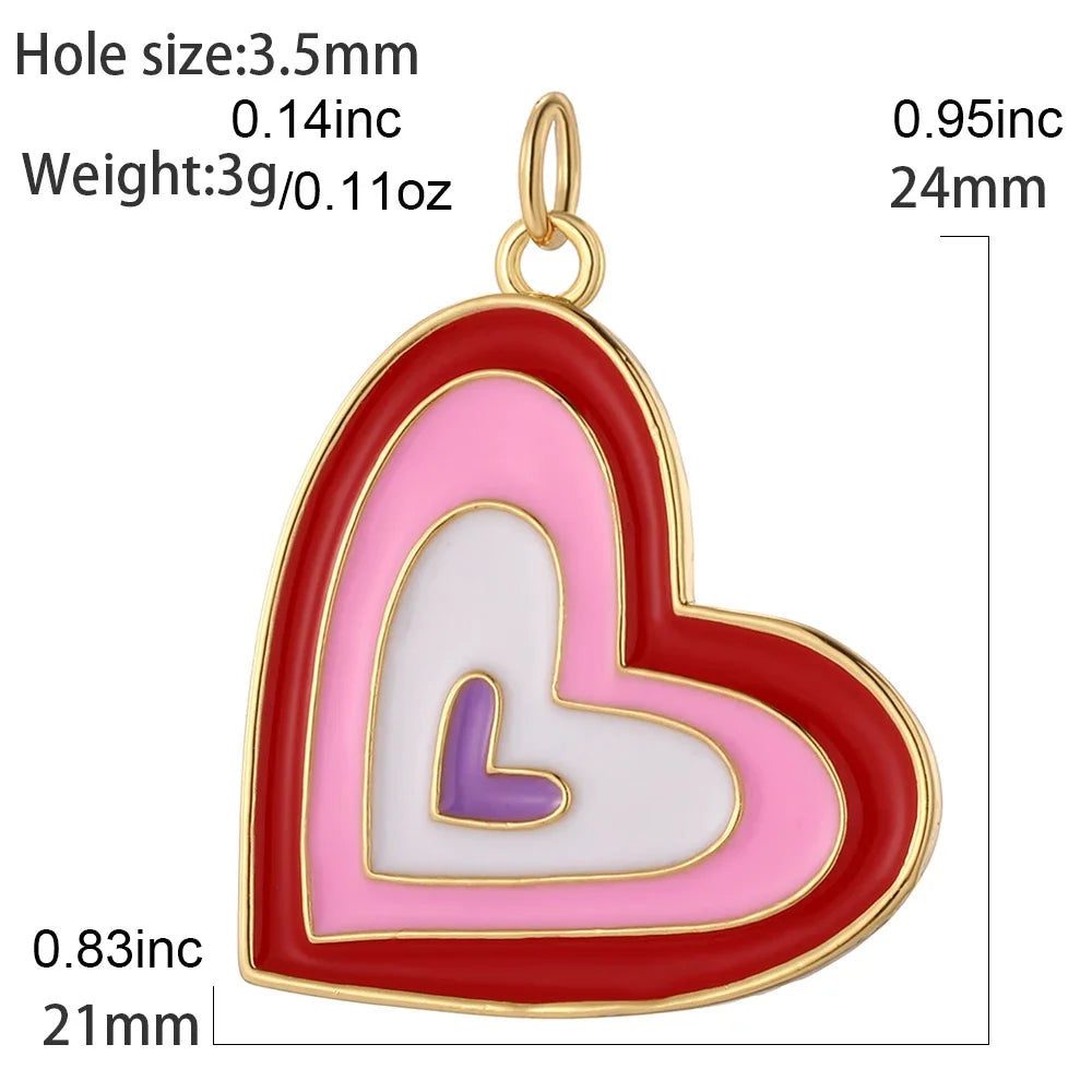 Bohemian Heart Charms – Copper DIY Pendants for Bracelets, Necklaces & Earrings