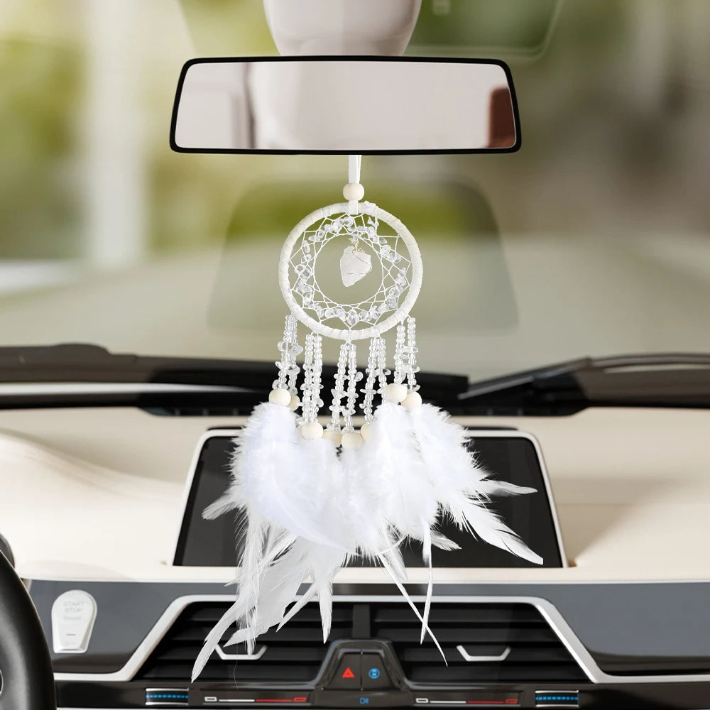 Boho Stone & Feather Dreamcatcher | Turquoise Wall Hanging — 9 Styles