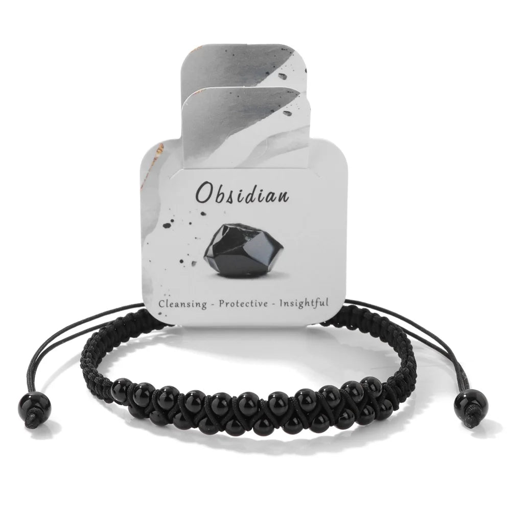 Double Braided Natural Stone Bracelet