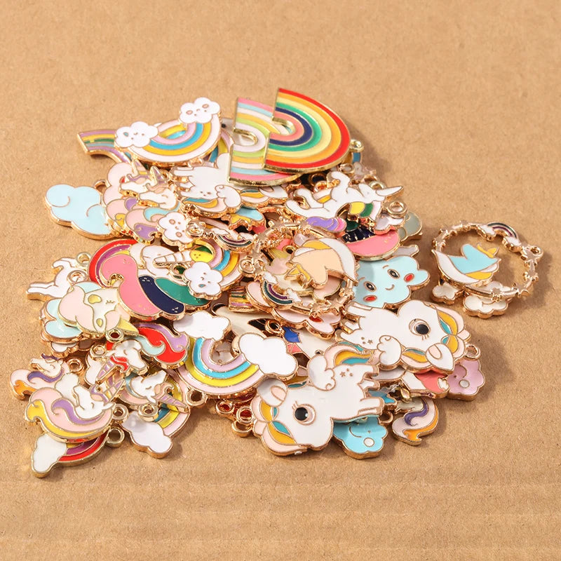 Enamel Charm Set for Jewelry Making | Bows, Bags & More (10 pcs)