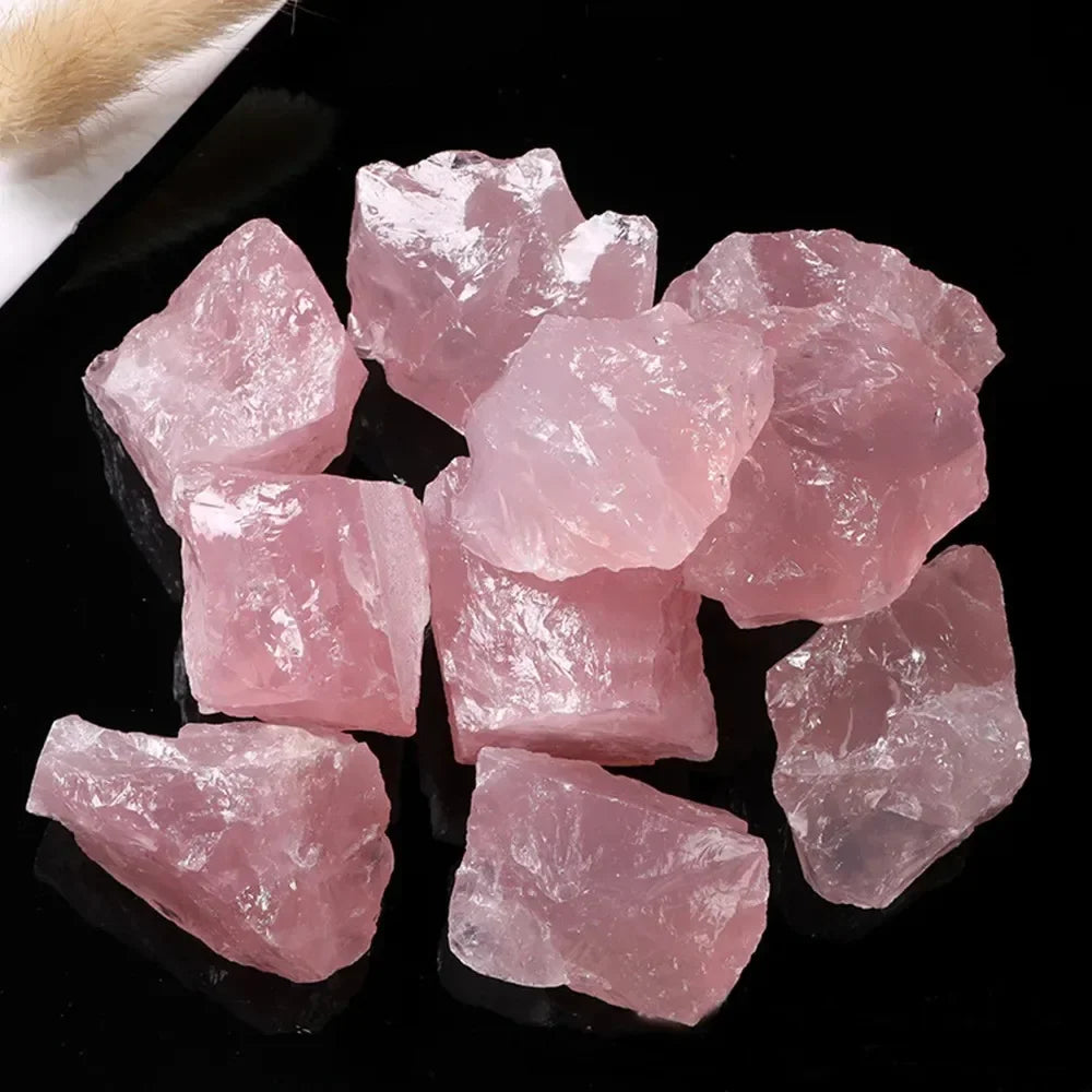 Natural Raw Rose Quartz Crystal Reiki Healing