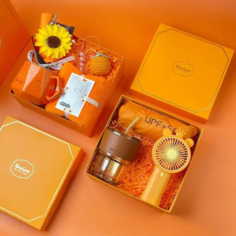 3-in-1 Summer Gift Set | Bottle, Fan & Umbrella