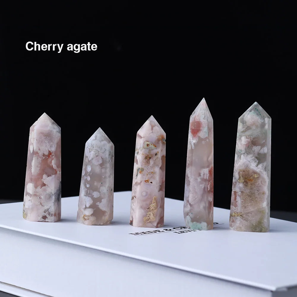 Natural Crystal Tower Wand — Choose Your Stone | Reiki Healing Point for Home Decor & Meditation