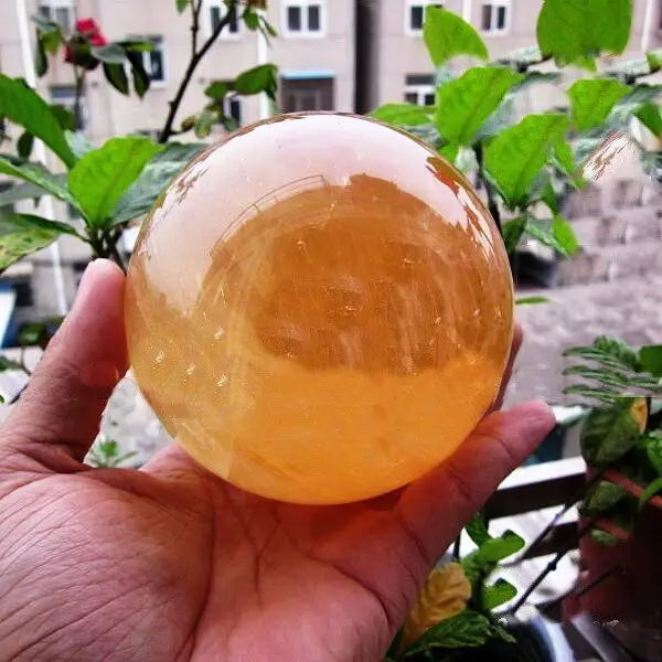 Natural Citrine Crystal Sphere | Abundance & Solar Plexus Healing Stone