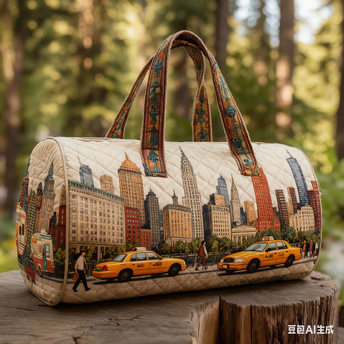 3D Quilted Travel Bag | Boho Print Handbag & Tote