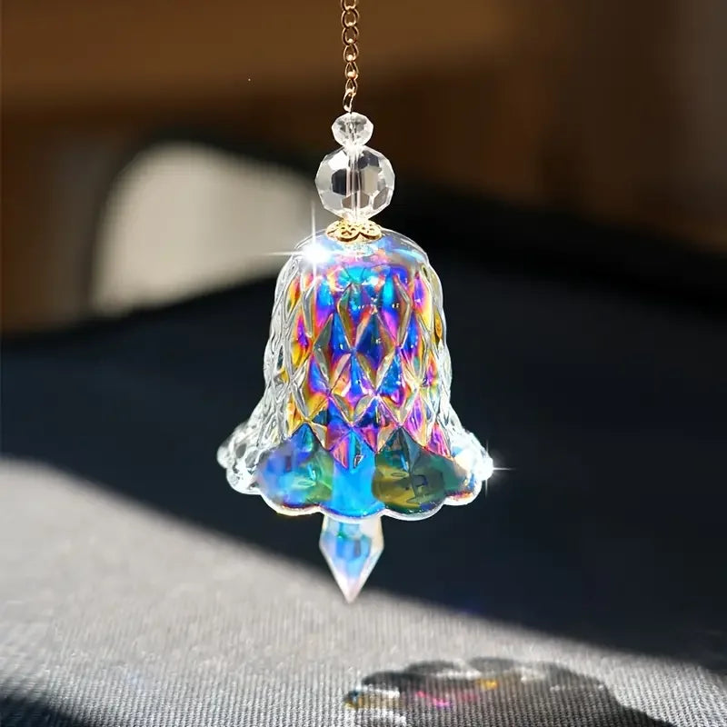 Crystal Bell Suncatcher Rainbow Glass Wind Chime Pendant