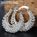 Hollow Round Hoop Earrings | Silver Style