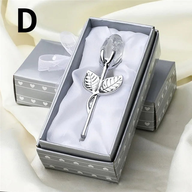 Crystal Glass Rose Flower Figurine