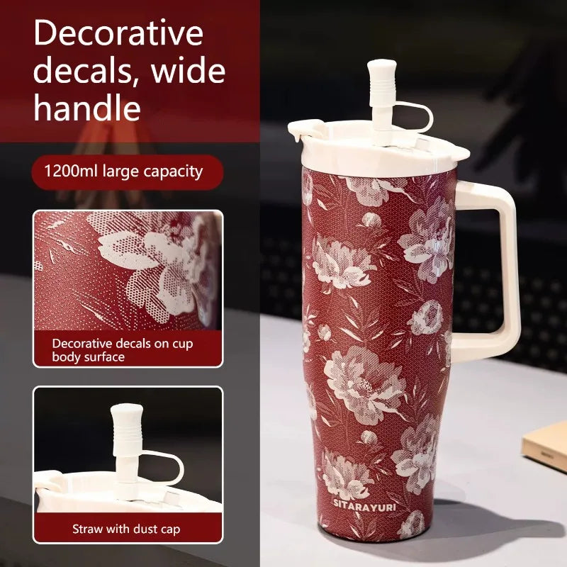 Garden & Bow Insulated Tumbler with Handle | 1200 ml