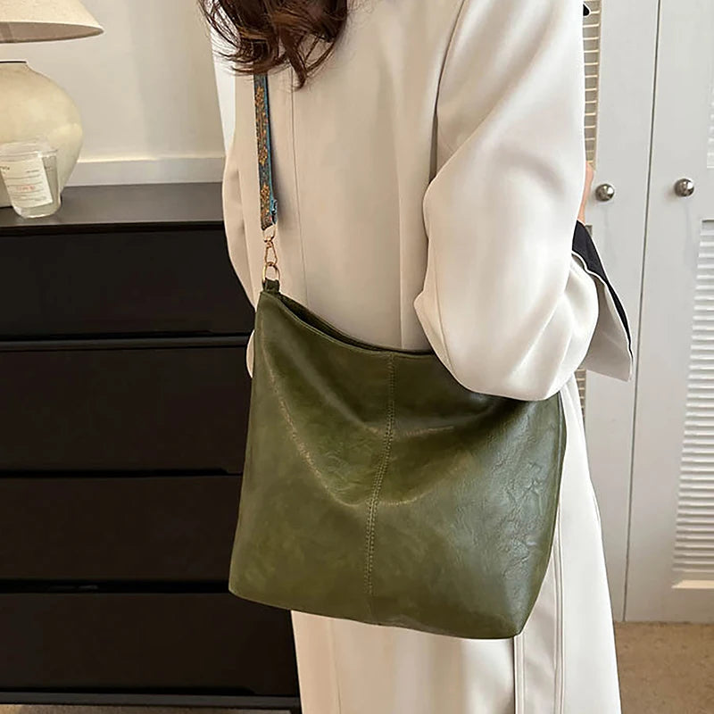 Wander Muse Faux Leather Bag | Wide Geometric Strap