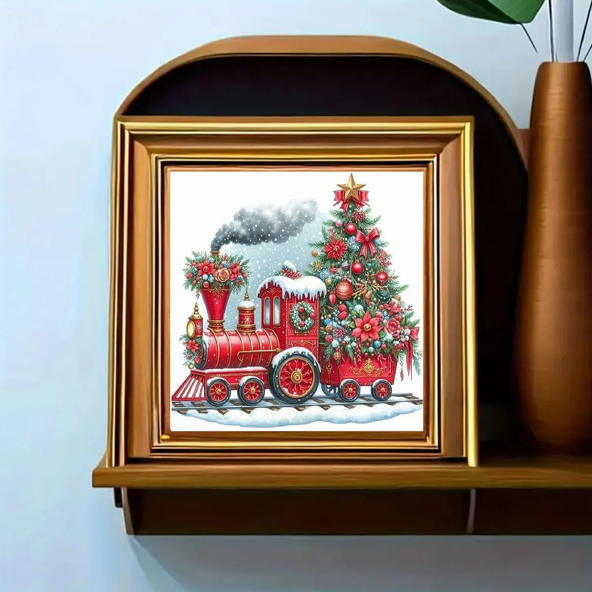 Christmas Train Diamond Painting Kit | Full Round Drill