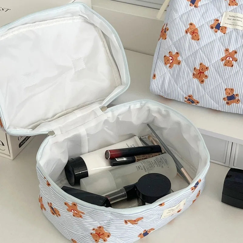 Cozy Bear Quilted Makeup Bag | Three Sizes