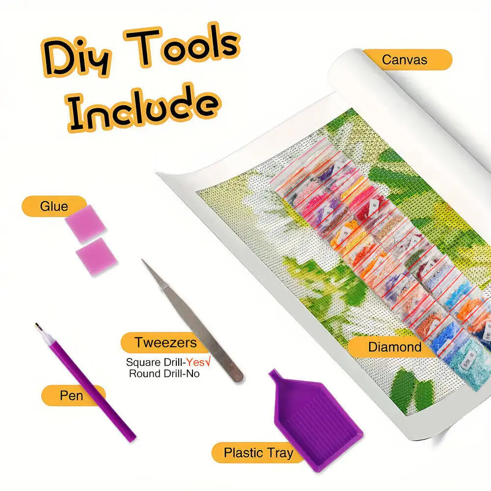 Halloween Gnome Diamond Painting Kit – Pumpkin Dwarf 5D DIY