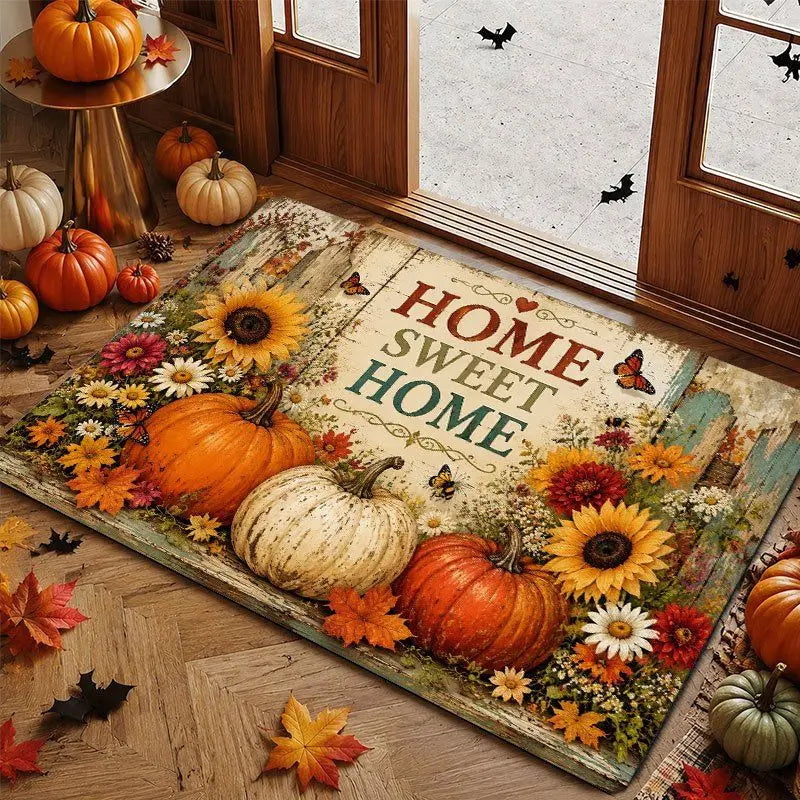 Autumn Pumpkin & Sunflower Floor Mat