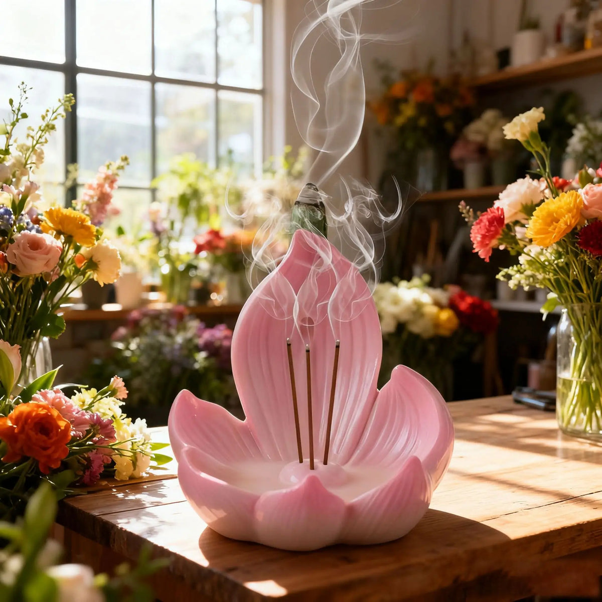 Resin Lotus Incense Burner | Handmade Flower Ash Catcher