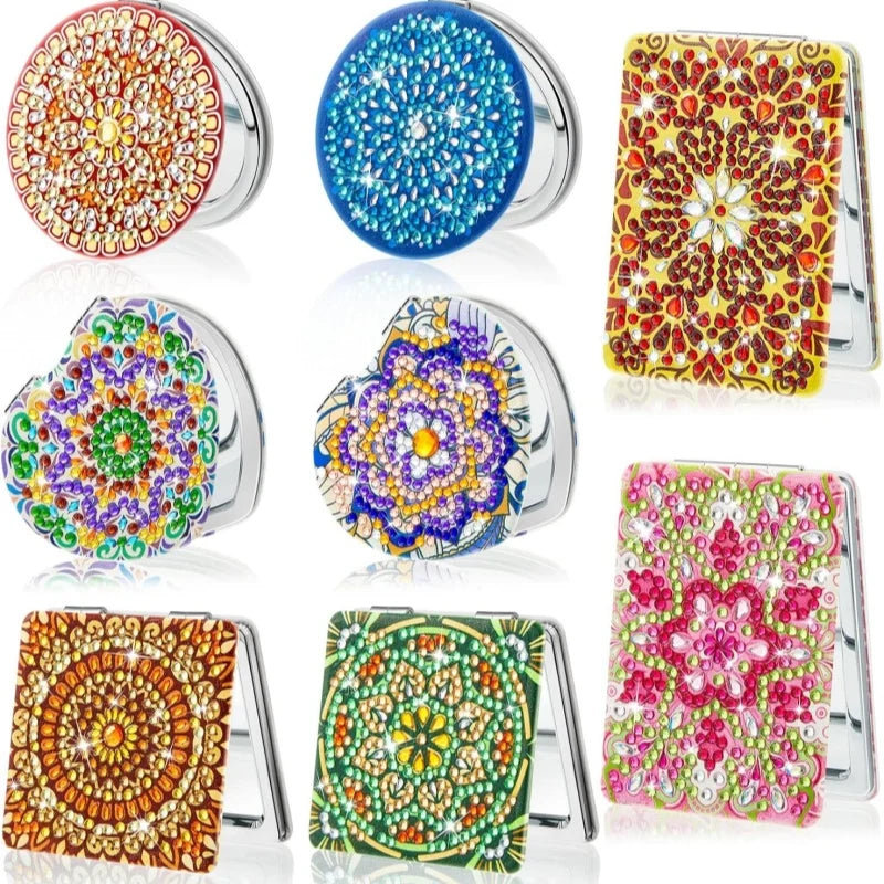 Mandala Diamond Art Mirror Kit | Floral PU Leather