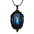 Gothic Vampire Bat & Witch Hat Pendant Necklace