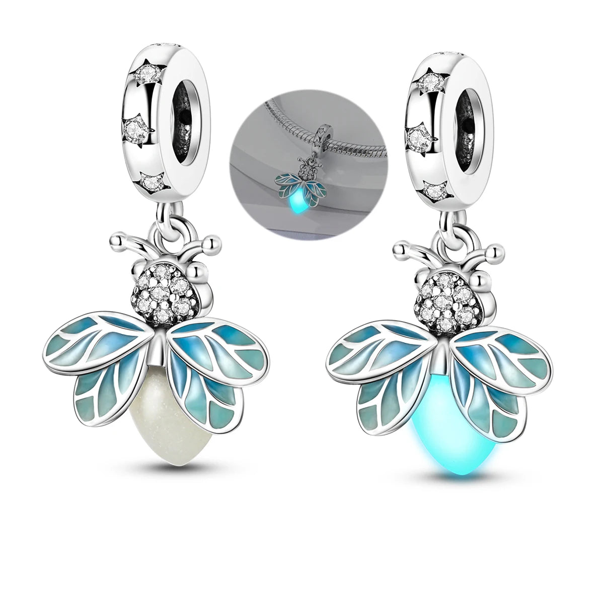 925 Sterling Silver Charm Holder Set – Bag Charm & Key Ring for DIY Jewelry