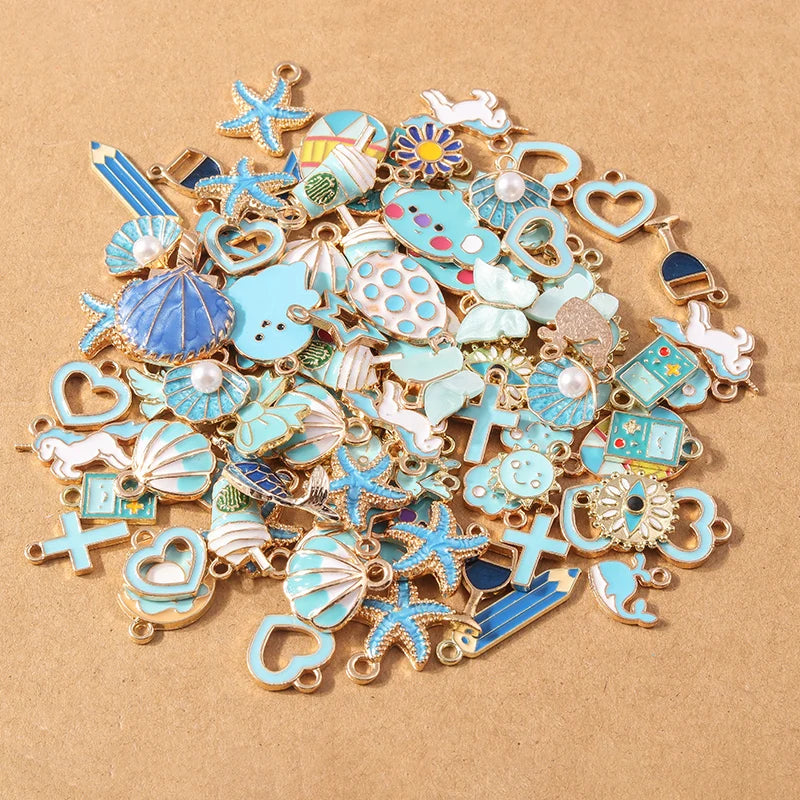 Enamel Charm Set for Jewelry Making | Bows, Bags & More (10 pcs)