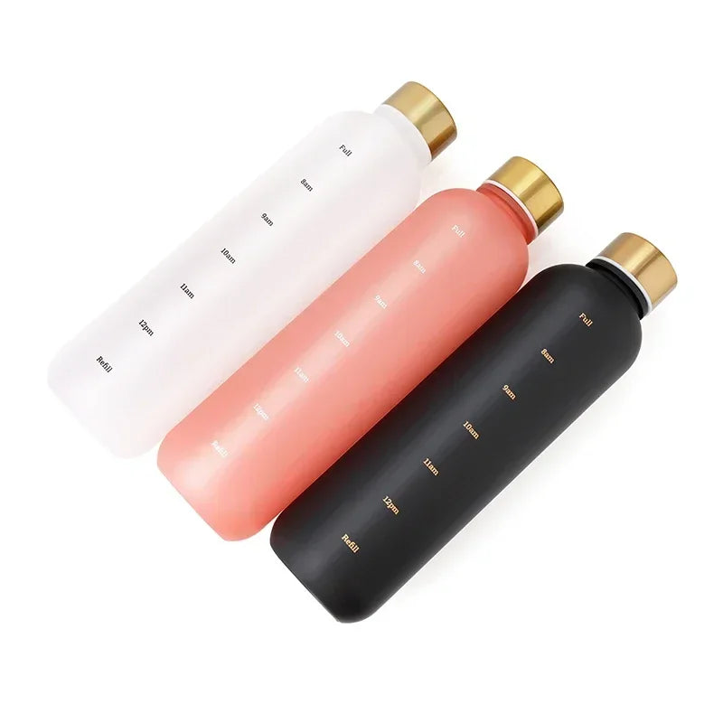 1L Time-Marker Water Bottle | Matte & Two-Tone Colors