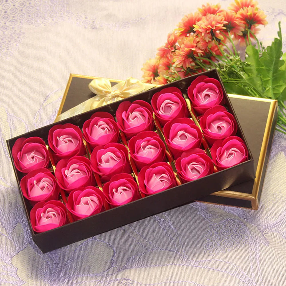 Rose Petal Soap Gift Box — 18 Scented Soaps