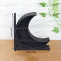 Crystal Sun & Moon Shelf Bookends — Decorative Wood & Crystal Book Holder
