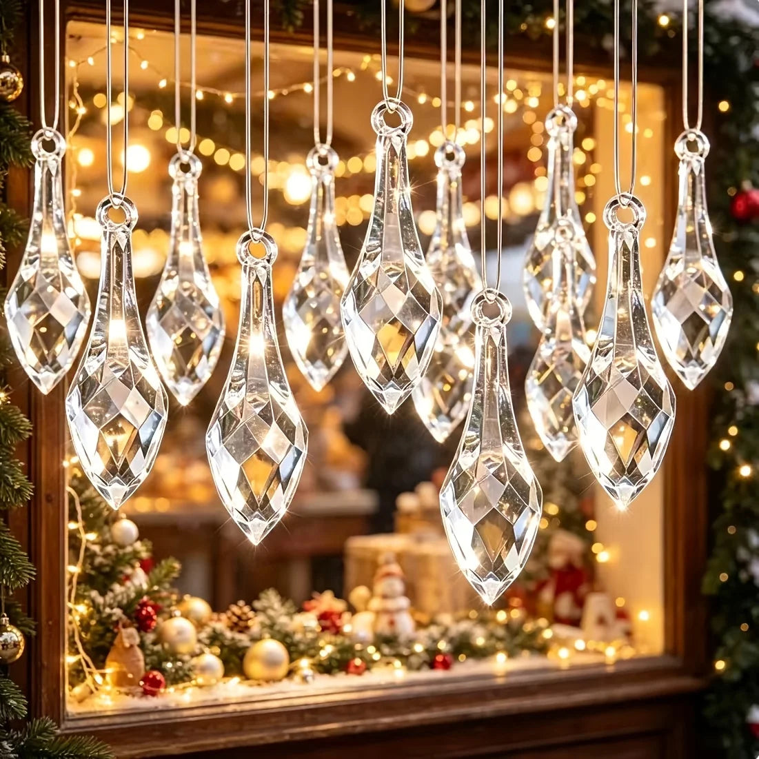 Clear Acrylic Icicle Drop Ornaments | Christmas & DIY Decor