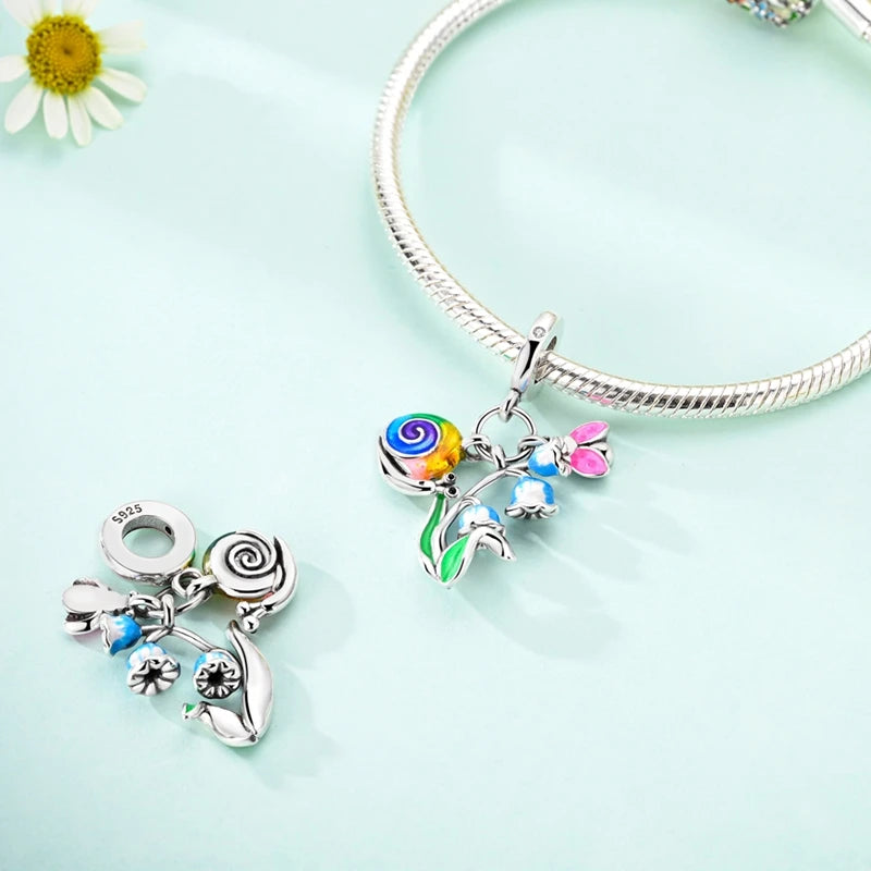 925 Silver Nature & Animal Charms – Butterfly, Floral & Woodland Pendants for Bracelets