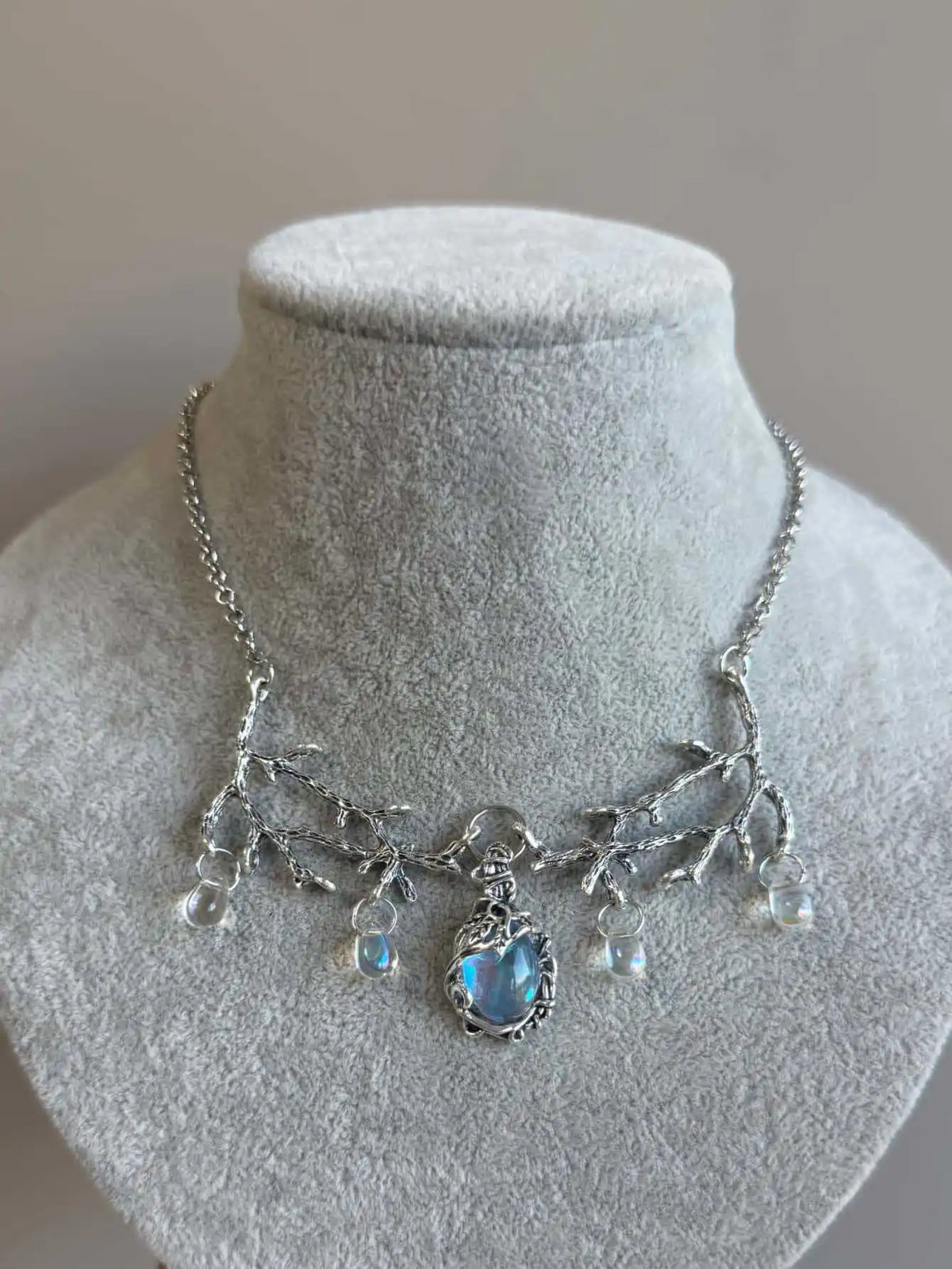 Moonstone Branch Choker Necklace — Gothic Witch Jewelry