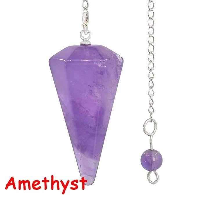 Natural Stone Crystal Pendulum Pendant