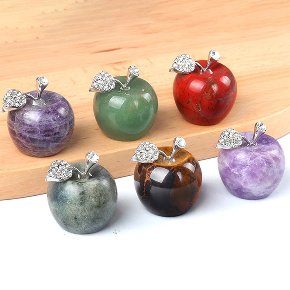 Mini Crystal & Decorative Stone Apple Carvings