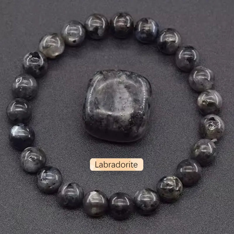 Natural Gemstone Beaded Bracelet — Healing Crystal Stretch Bracelet