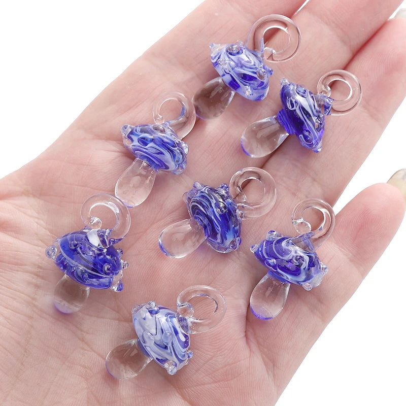 Lampwork Glass Mushroom Charm Bead – DIY Jewelry Pendant