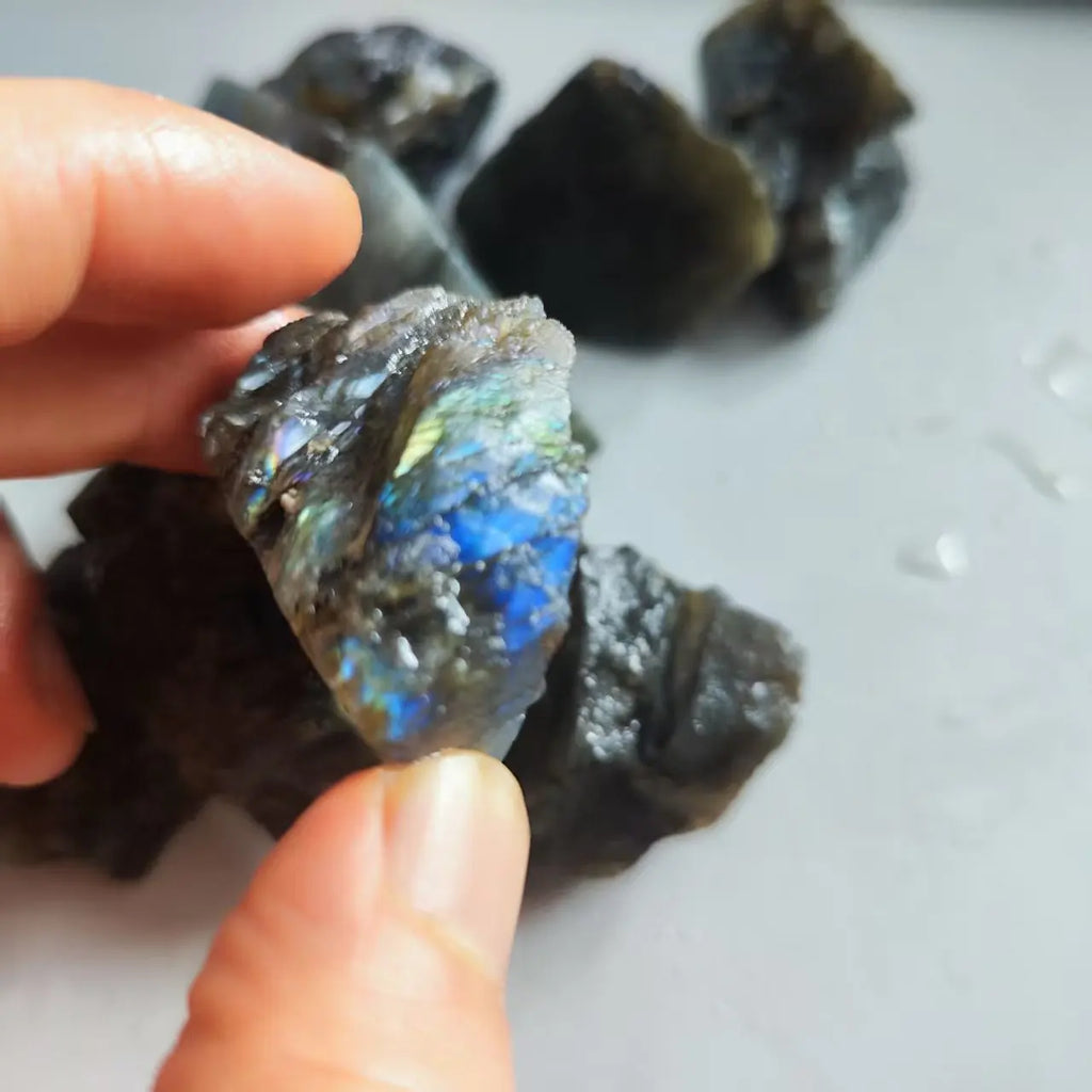 Natural Raw Labradorite Stone Reiki Healing Crystal