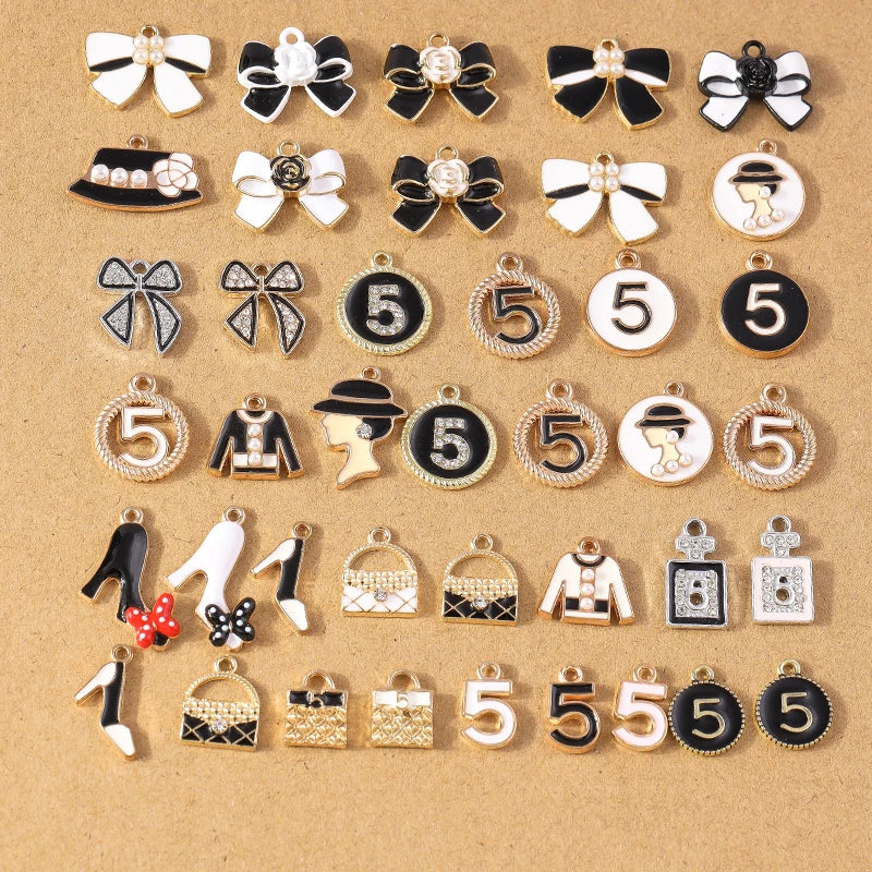 Enamel Charm Set for Jewelry Making | Bows, Bags & More (10 pcs)