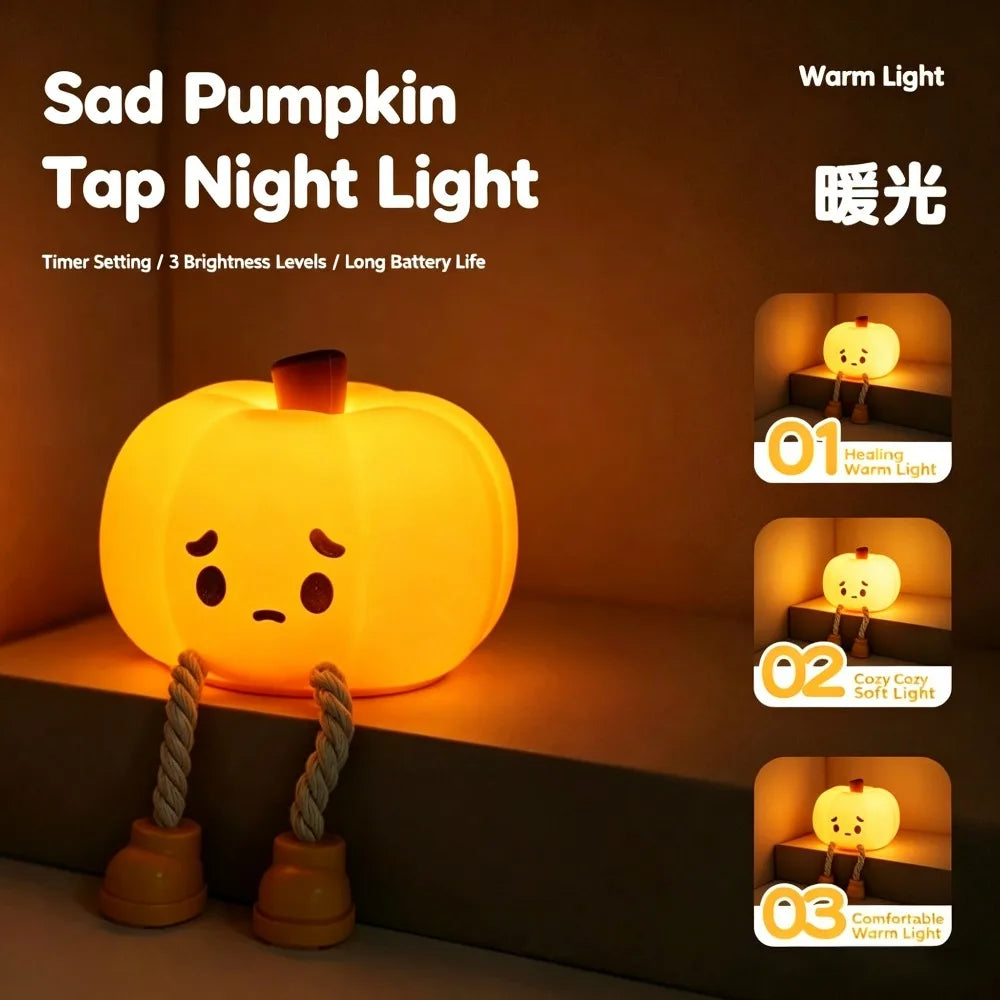 Pumpkin Night Light | Warm Glow & Spooky Personality