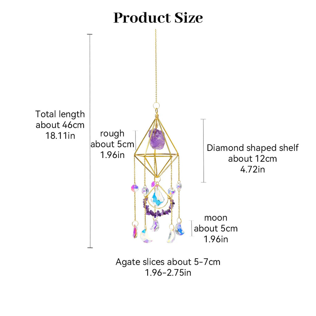 Natural Raw Stone Crystal Suncatcher